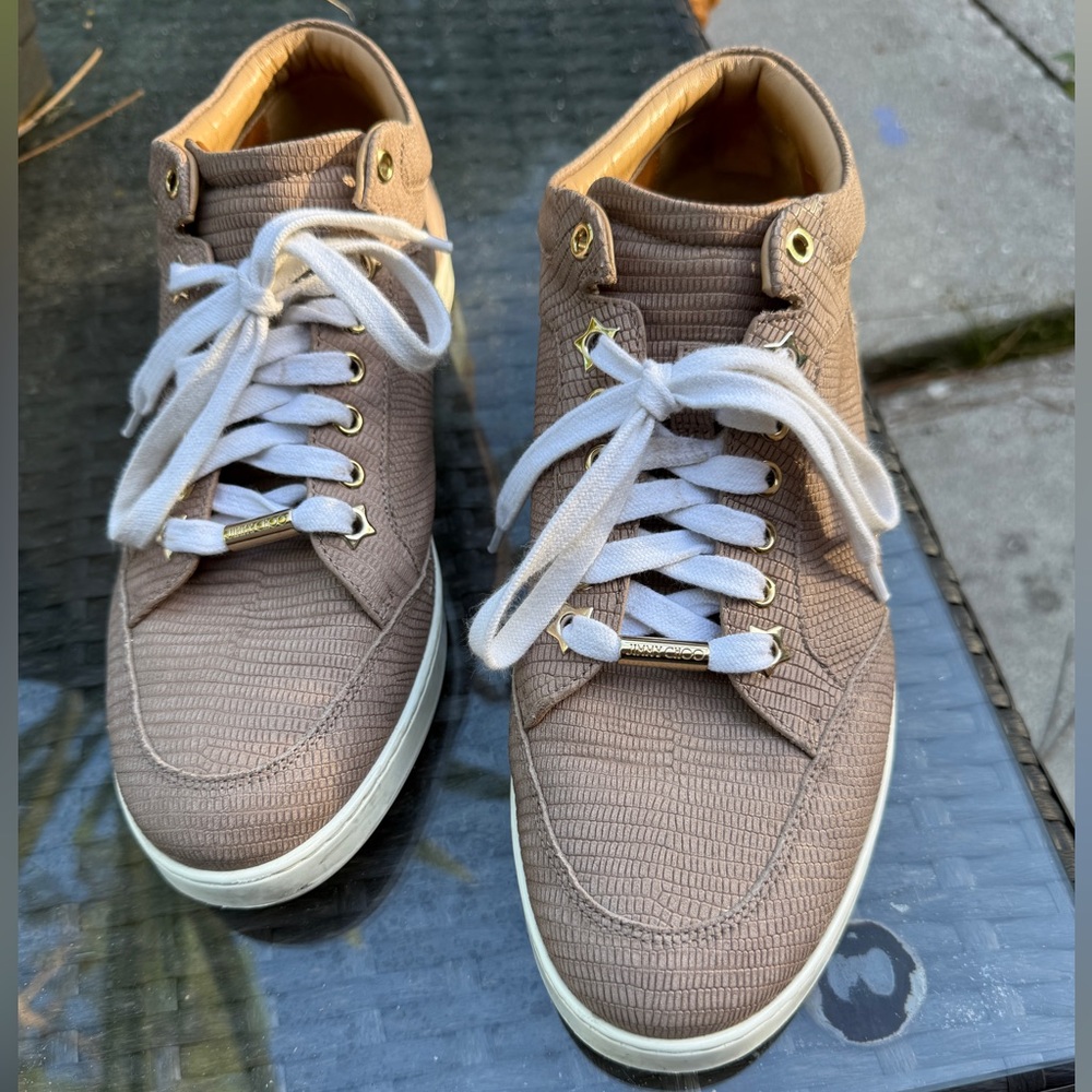 Jimmy Choo Women's Tan High-Top Sneakers